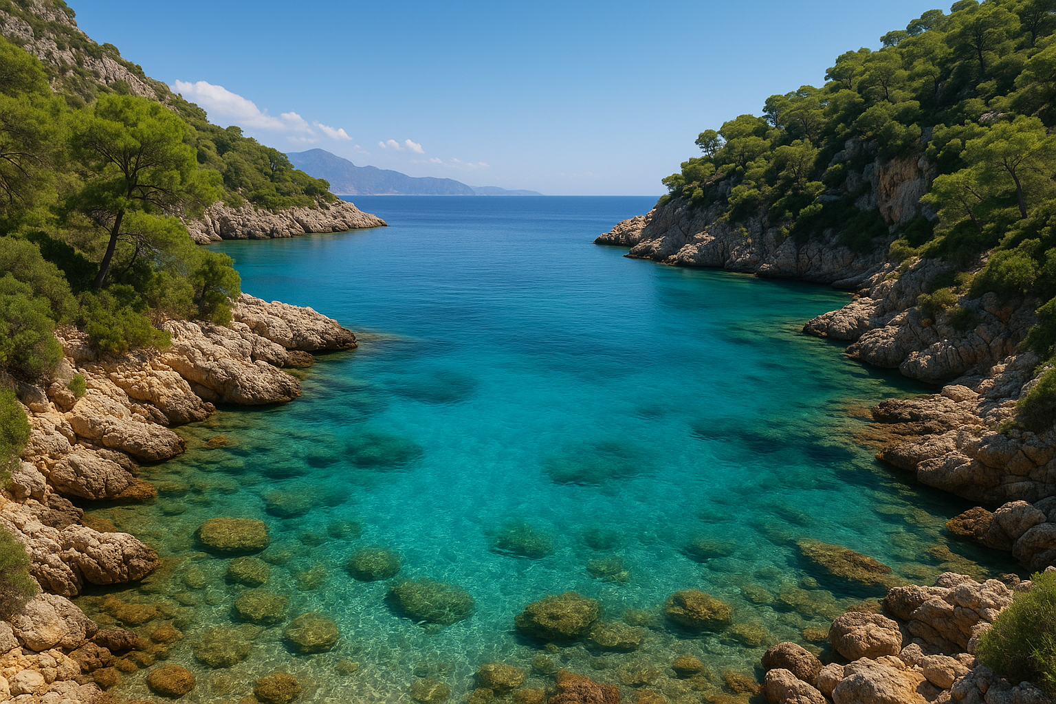 Antalya sahil koyları ve turkuaz deniz