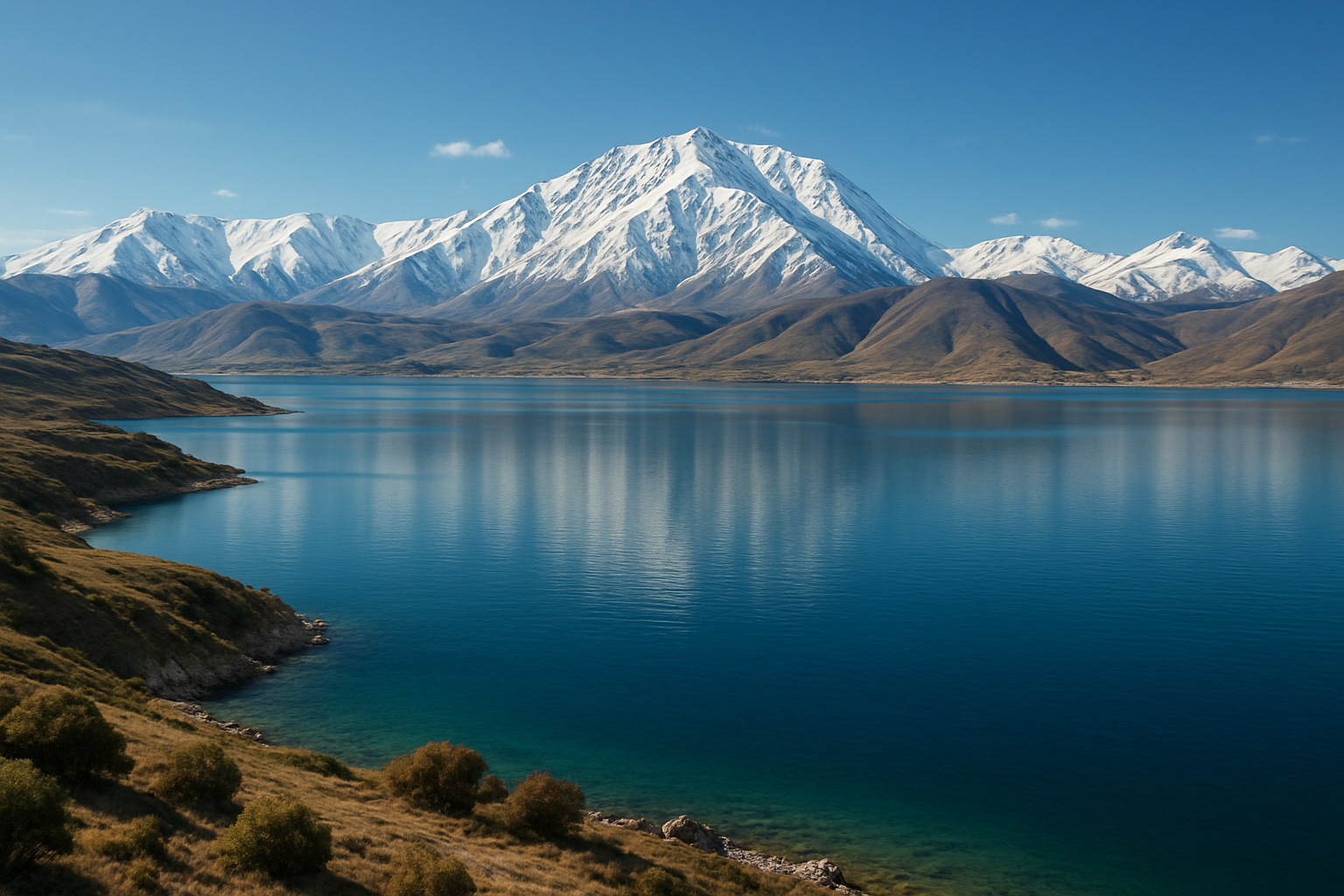 Van Gölü ve çevresindeki dağ manzarası